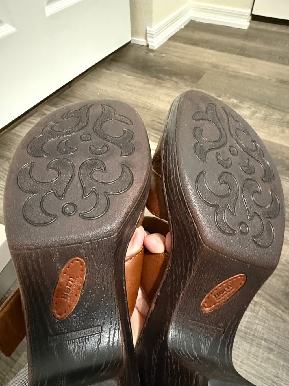 Born Charlotta Brown Leather Platform Sandals with Buckle - Picture 4 of 6